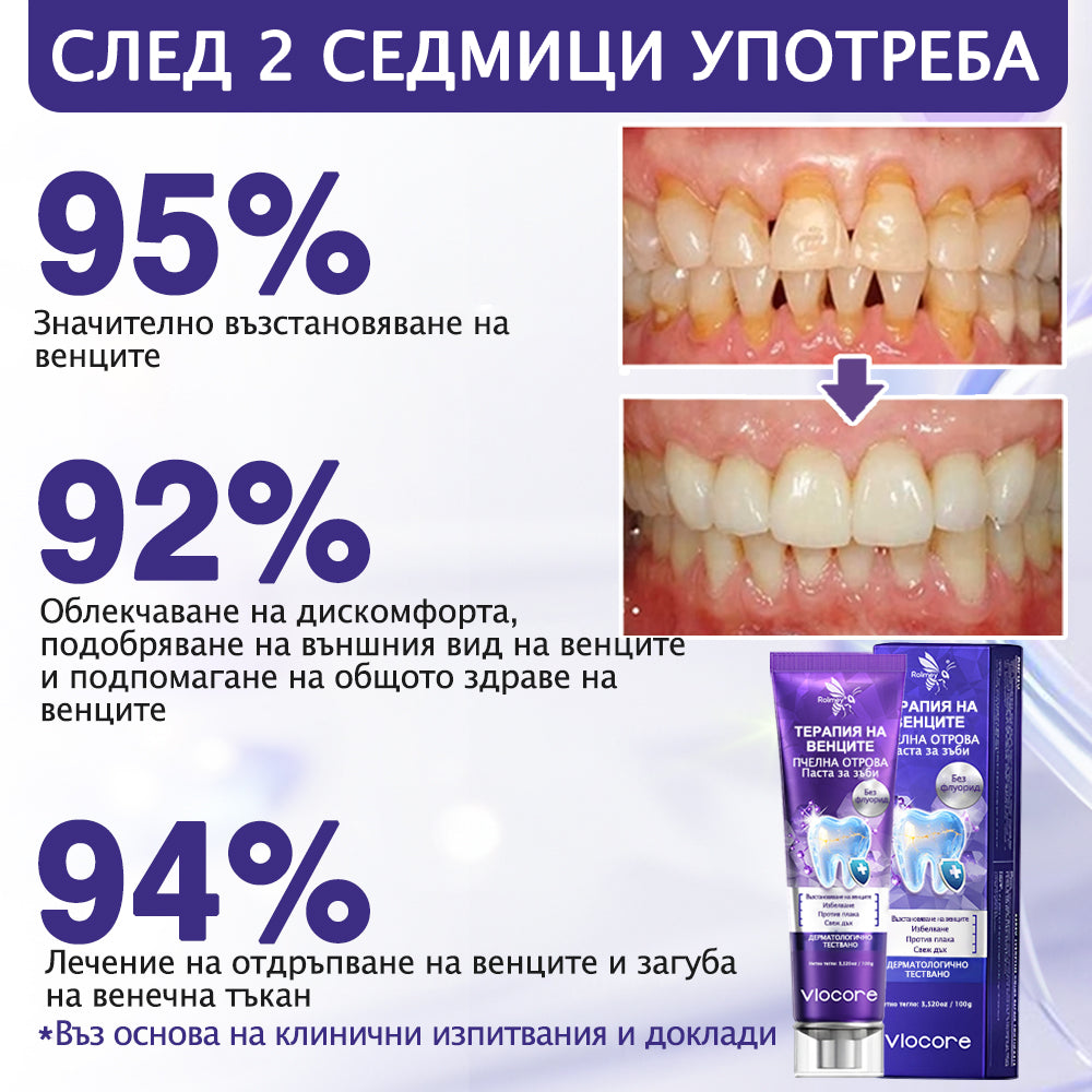 Паста за зъби Rolimey® ✨VioCore с пчелна отрова за венците 🛒